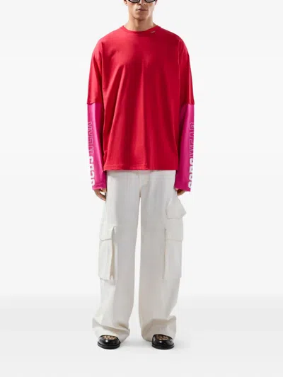 Gcds Long-sleeved T-shirt In Red