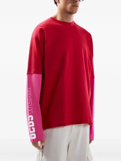 Gcds Long-sleeved T-shirt In Red