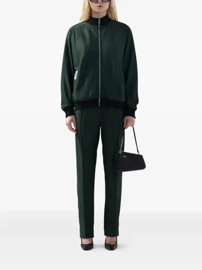 Gcds Triacetate Pinstripe Track Jacket In Green