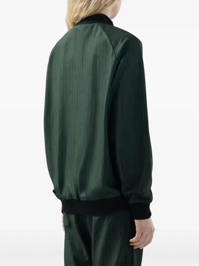 Gcds Triacetate Pinstripe Track Jacket In Green