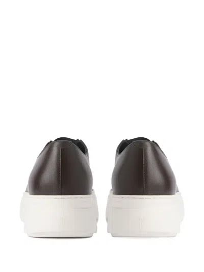 Giuseppe Zanotti Mike Elastic Leather Zipper Slip-ons In Brown