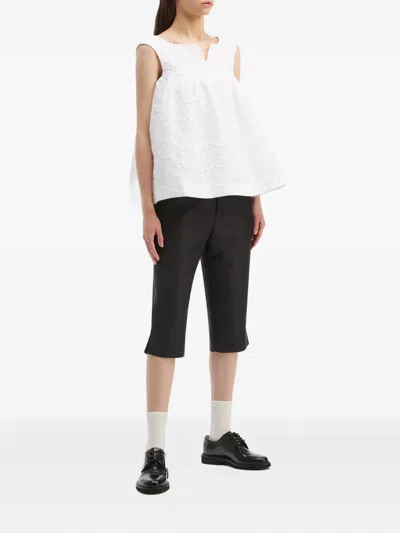 Shushu-tong Textured V-neck Top In White