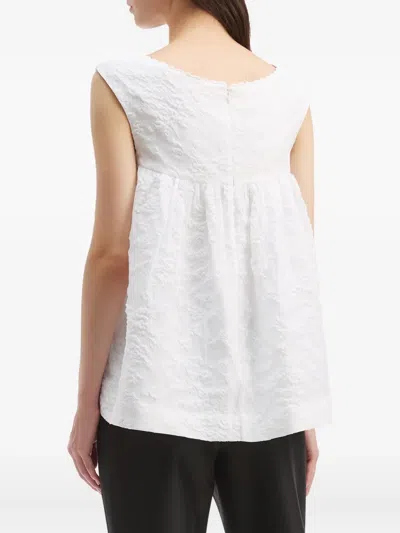 Shushu-tong Textured V-neck Top In White
