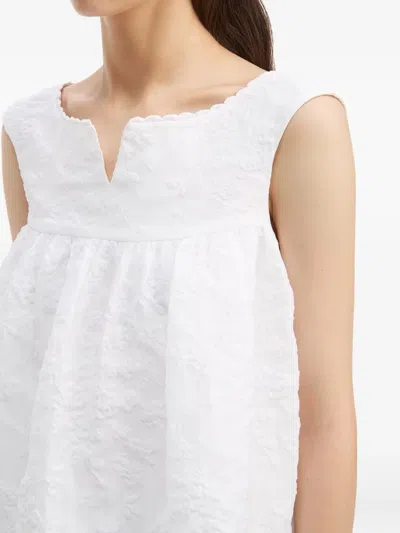 Shushu-tong Textured V-neck Top In White