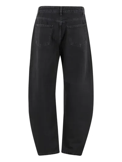 Federica Tosi Balloon-style Black Denim Jeans With Tapered Leg In Black
