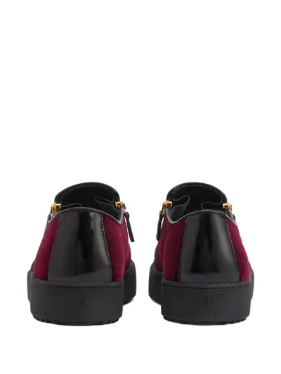 Giuseppe Zanotti Gz-kobe Signature-detail Zipped Slip-ons In Burgundy