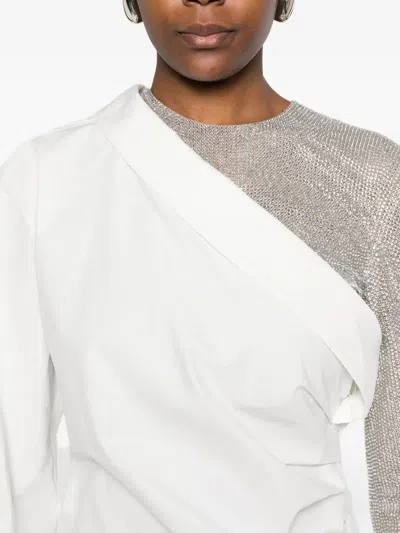 Giuseppe Di Morabito Rhinestone-embellished Draped Dress In White