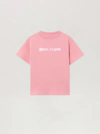 Palm Angels Blurred Logo Reg.tshirt S/s In Pink