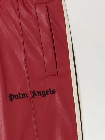 Palm Angels Pa Coated Track Flare Pant In Red