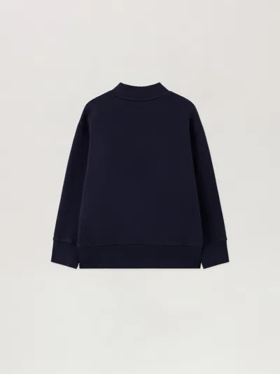 Palm Angels Mock-neck Logo Sweatshirt In Blue