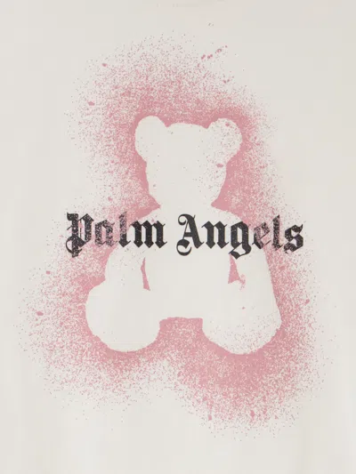 Palm Angels Pa Spray Bear Reg Tee S/s In White