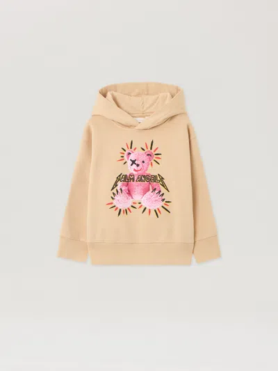Palm Angels Pa Punk Bear Regular Hoodiee In Neutral