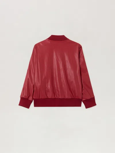 Palm Angels Pa Coated Track Bomber Jkt In Burgundy