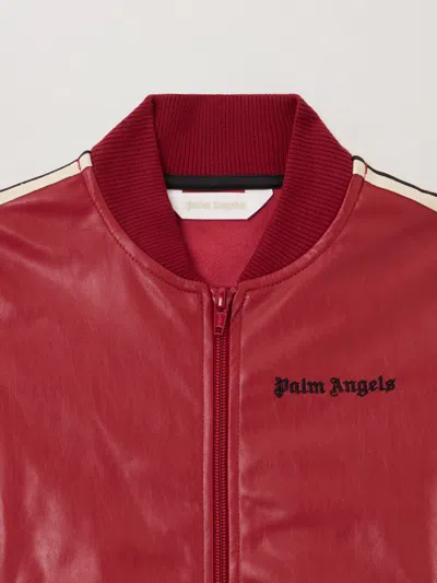 Palm Angels Pa Coated Track Bomber Jkt In Burgundy