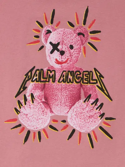 Palm Angels Pa Punk Bear Over Tshirt S/s In Pink