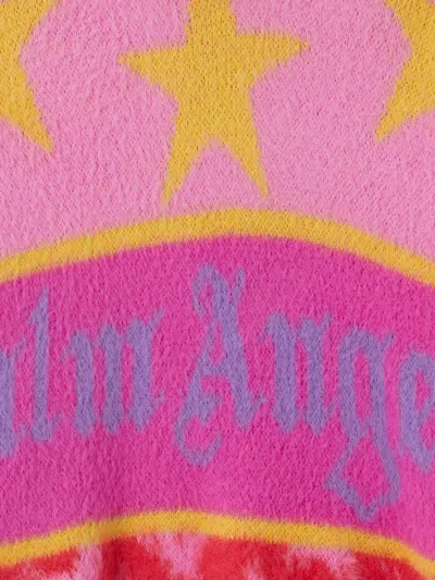Palm Angels Spray Hearts Sweater In Pink