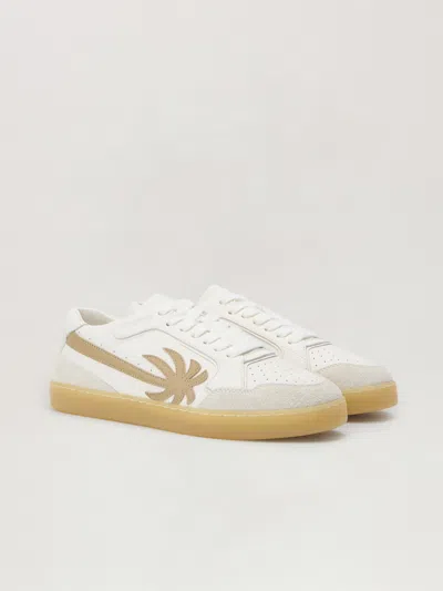 Palm Angels Sneakers Low-top New Palm 1 In Leather In Neutral