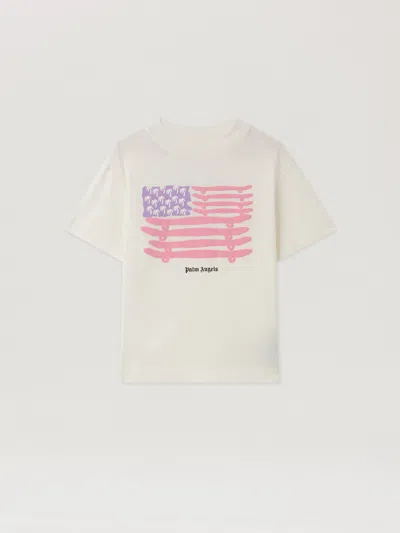 Palm Angels Palms Flag Reg Tshirt S/s In Black