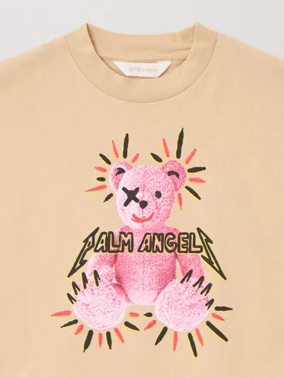 Palm Angels Pa Punk Bear Over Tshirt S/s In Neutral