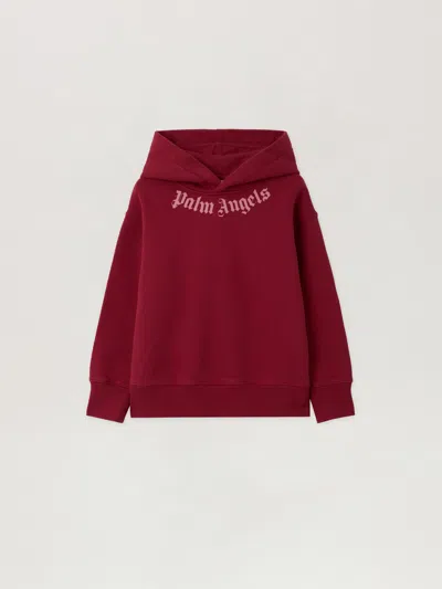 Palm Angels Neck Logo Reg.hoodie In Red