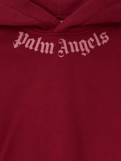 Palm Angels Neck Logo Reg.hoodie In Red