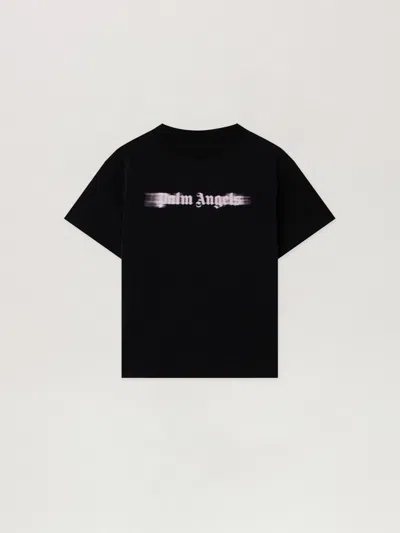 Palm Angels Blurred Logo Reg.tshirt S/s In Black