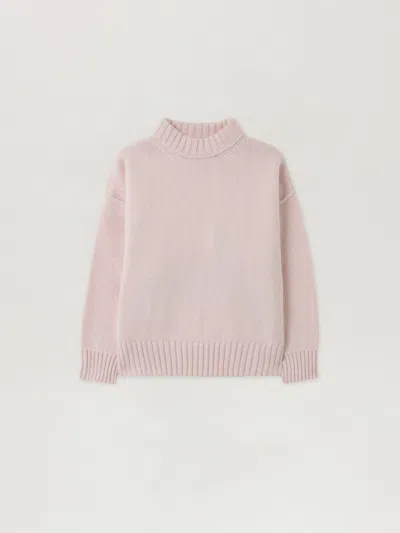 Palm Angels Curved Logo Knit Crewneck In Pink