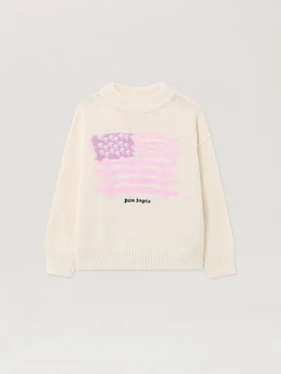 Palm Angels Flag-motif Sweater In White