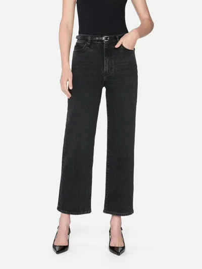 Frame Le Sleek High Waist Ankle Straight Leg Jeans In Black