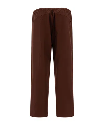 Needles Logo Embroidered Mid Rise Trousers In Brown