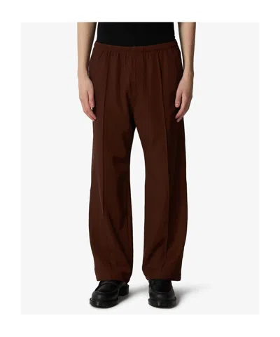 Needles Logo Embroidered Mid Rise Trousers In Brown