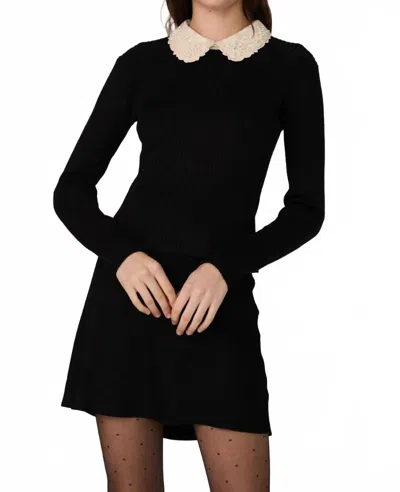 French Connection Mozzarella Embellished Knit Top In Black/white In Black