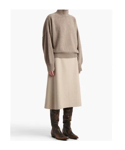 Khaite Beige Cashmere Cashmere Sweater In Brown