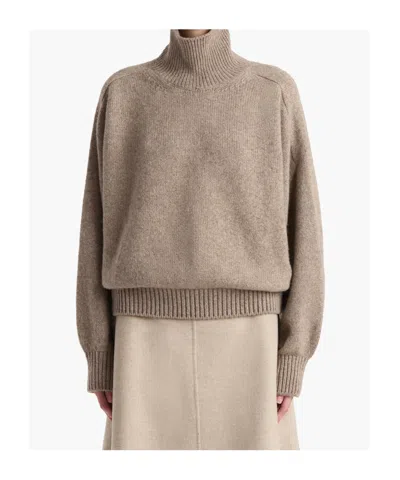 Khaite Beige Cashmere Cashmere Sweater In Brown