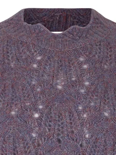 Isabel Marant Multicoloured Baby Alpaca Sweater In Purple