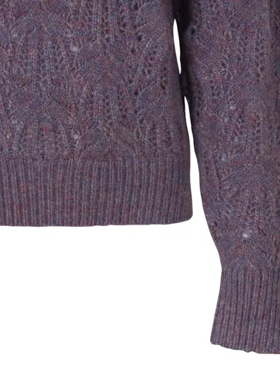 Isabel Marant Multicoloured Baby Alpaca Sweater In Purple
