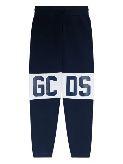 Gcds Logo Panel Trousers In Blue