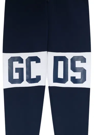 Gcds Logo Panel Trousers In Blue