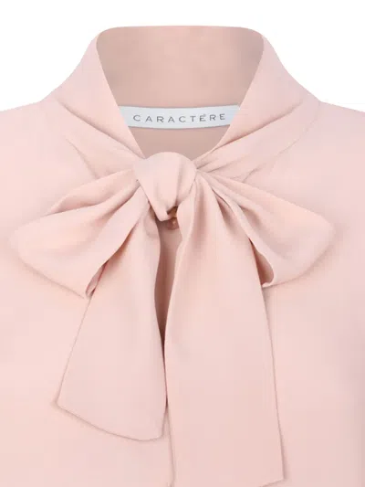 Caractere Bow Buttoned Shirt In Pink