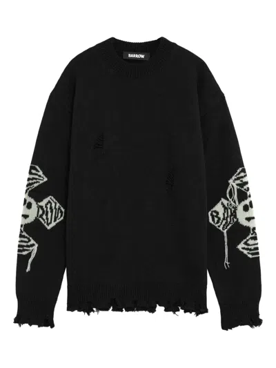 Barrow Distressed Graphic Sweater In Multi