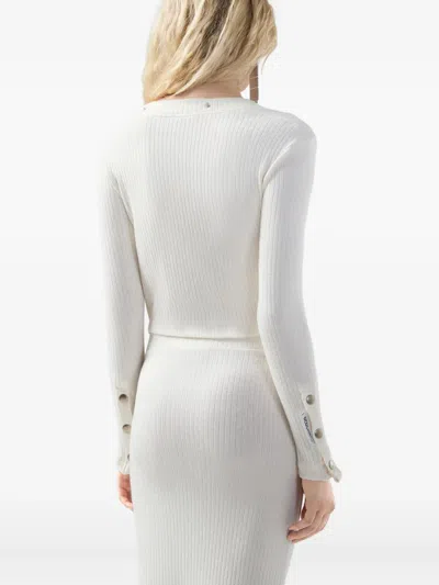 Gcds Long-sleeved Ribbed Top With Snap Buttons In Multi