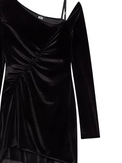 Gcds Asymmetric Ruched Mini Dress In Multi