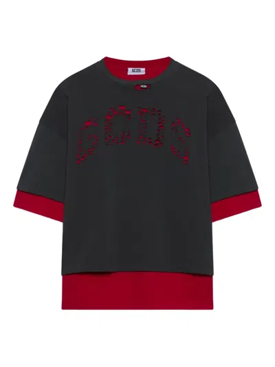 Gcds Laser Cut-logo T-shirt In Multi