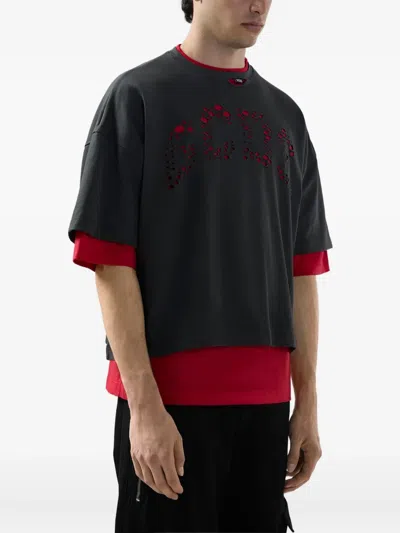 Gcds Laser Cut-logo T-shirt In Multi