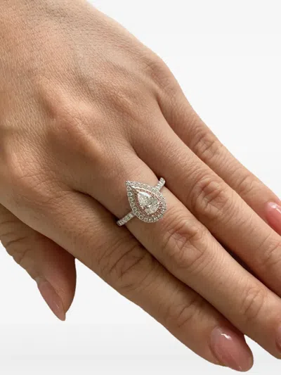 Hyt Jewelry 18k White And Rose Gold Diamond Ring In Black