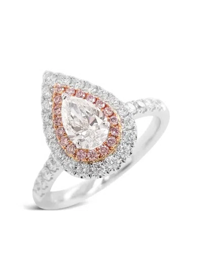 Hyt Jewelry 18k White And Rose Gold Diamond Ring In Black