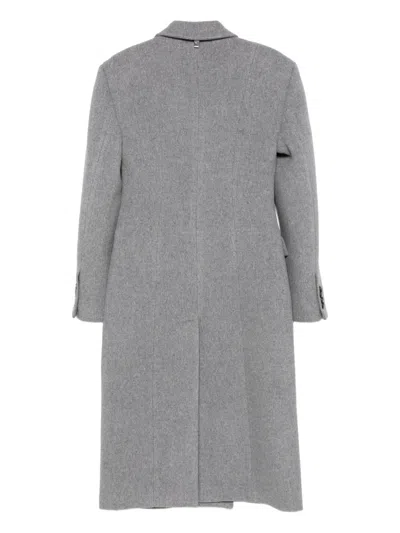 Giuseppe Di Morabito Flower-appliqué Double-breasted Coat In Gray