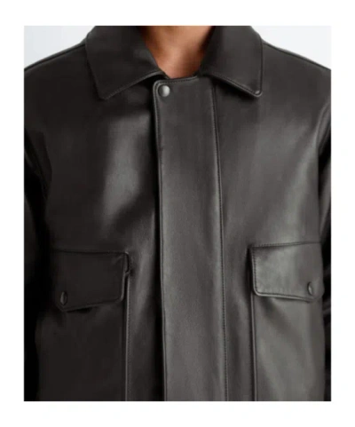 Lemaire Shearling-trimmed Leather Blouson Jacket In Brown