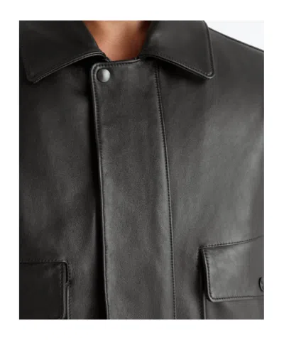 Lemaire Shearling-trimmed Leather Blouson Jacket In Brown