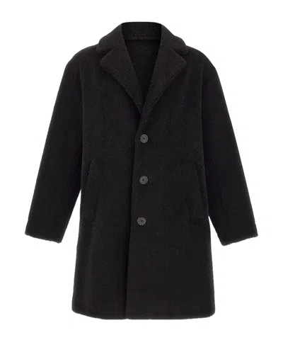 Herno Long Sleeve Notched Lapel Coat With Pockets In Black